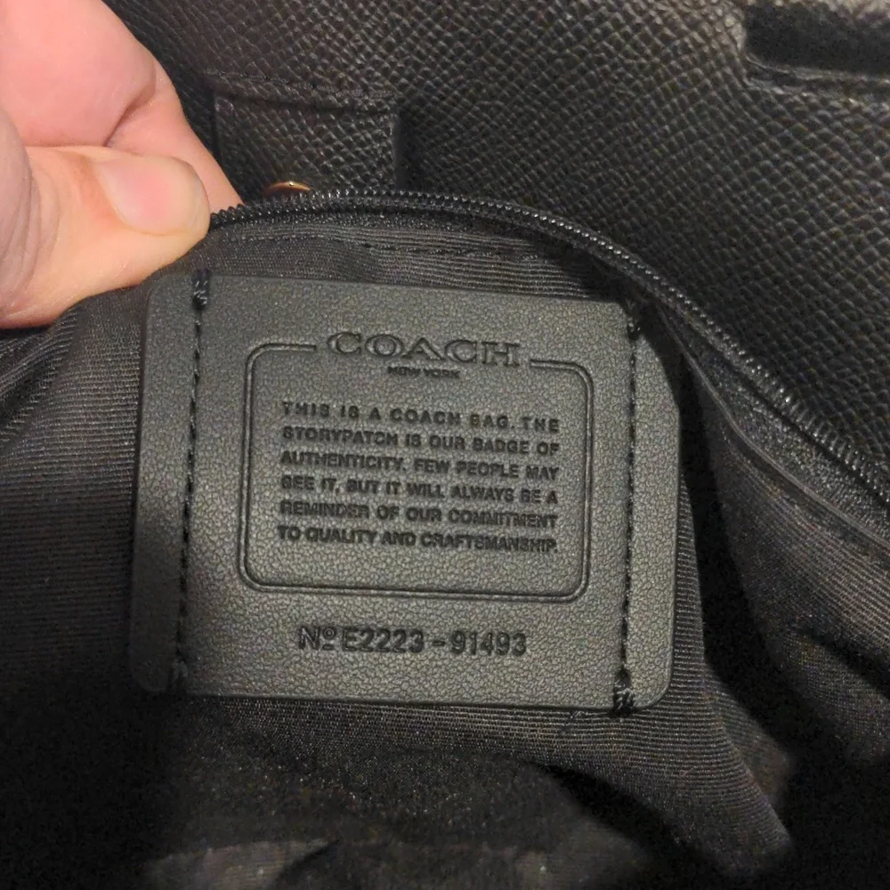 Coach Lillie Carryall Black Crossgrain Leather Satchel Crossbody Bag - Picture 13 of 13